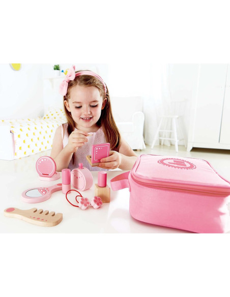 Juego de Belleza de Madera Hape - Accesorios de Maquillaje 11 Piezas