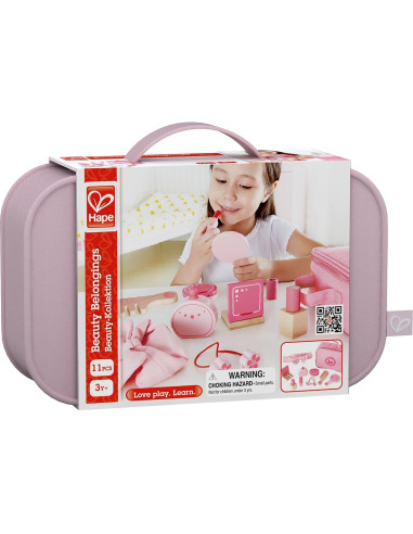 Juego de Belleza de Madera Hape - Accesorios de Maquillaje 11 Piezas