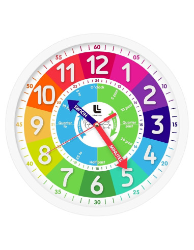 Reloj de Pared Colorido LibreLine 30.48 cm Silencioso