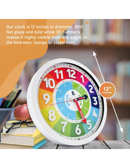 Reloj de Pared Colorido LibreLine 30.48 cm Silencioso