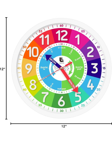Reloj de Pared Colorido LibreLine 30.48 cm Silencioso
