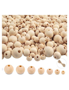 950 Cuentas de Madera Natural Pojah para Manualidades DIY