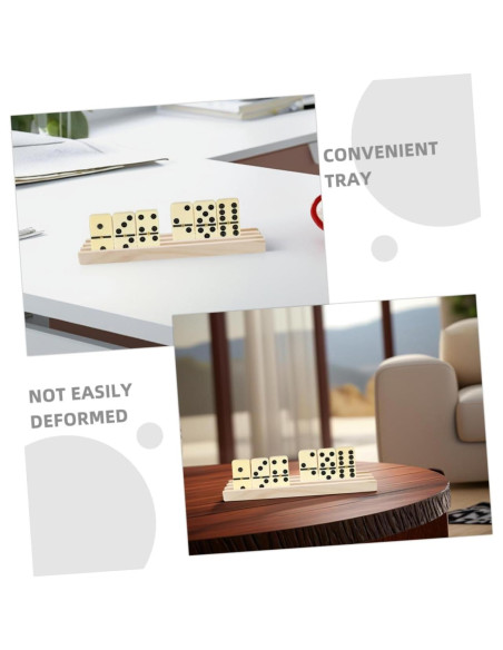 2 Bandejas de Dominó de Madera Antideslizantes Toddmomy