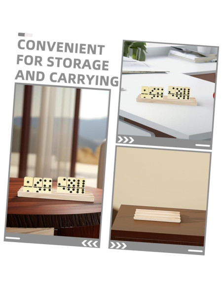 2 Bandejas de Dominó de Madera Antideslizantes Toddmomy