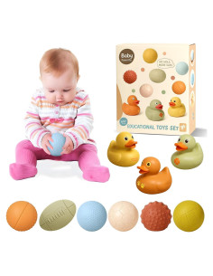 Juguetes de Baño para Bebés ROHSCE - Patitos y Bolas Sensoriales