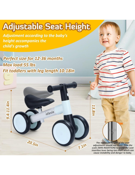 Bicicleta de Equilibrio INFANZIA para Niños 12-36 Meses