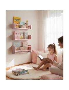 Estantería Flotante Rosa Mazjoaru - Juego de 3 Unidades 40.6 cm 2