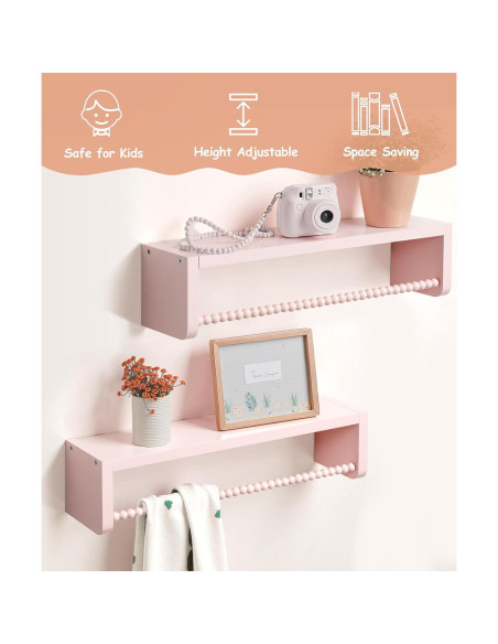 Estantería Flotante Rosa Mazjoaru - Juego de 3 Unidades 40.6 cm