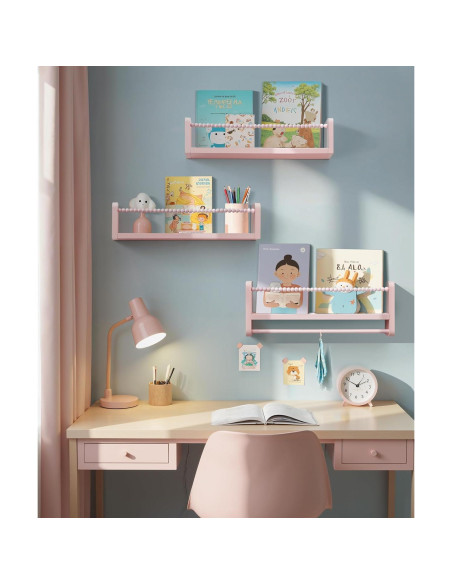 Estantería Flotante Rosa Mazjoaru - Juego de 3 Unidades 40.6 cm