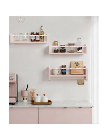 Estantería Flotante Rosa Mazjoaru - Juego de 3 Unidades 40.6 cm