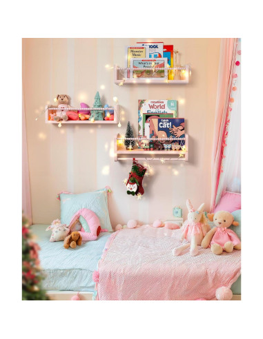 Estantería Flotante Rosa Mazjoaru - Juego de 3 Unidades 40.6 cm