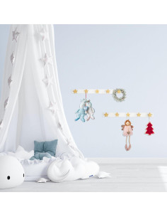 Perchero de Madera para Niños Yisiziyo con 5 Ganchos Estrella 2