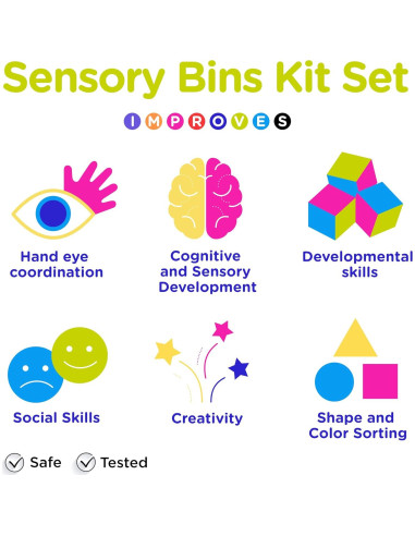 Kit Sensorial para Niños Pequeños Lolo Toys - 6 Contenedores