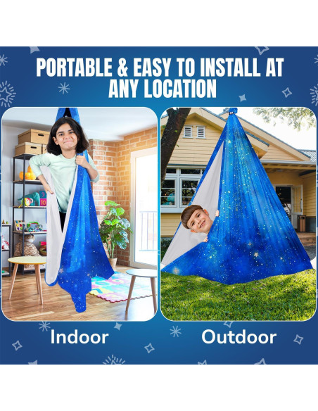 Columpio Sensorial Clipoki 2024 - Interior y Exterior, 150x150 cm, Soporta 136 kg