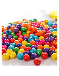 Bolas de Madera Multicolor ToBeIT 10mm 600 Pcs para Manualidades