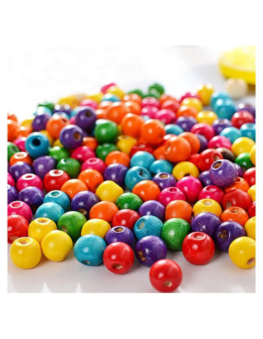 Bolas de Madera Multicolor ToBeIT 10mm 600 Pcs para Manualidades