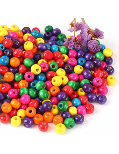 Bolas de Madera Multicolor ToBeIT 10mm 600 Pcs para Manualidades 2