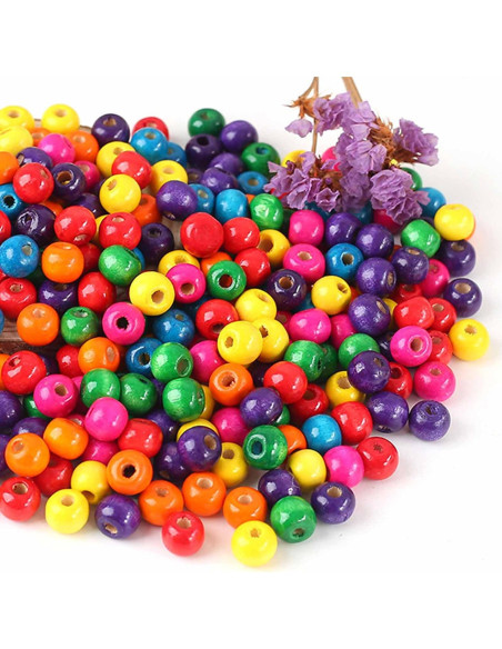 Bolas de Madera Multicolor ToBeIT 10mm 600 Pcs para Manualidades