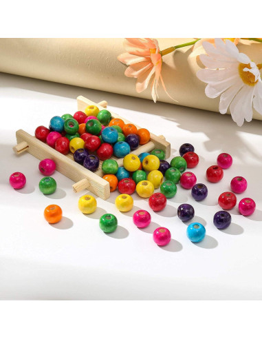 Bolas de Madera Multicolor ToBeIT 10mm 600 Pcs para Manualidades