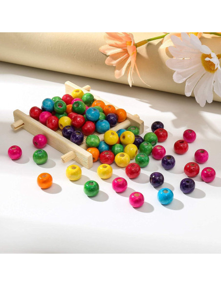 Bolas de Madera Multicolor ToBeIT 10mm 600 Pcs para Manualidades