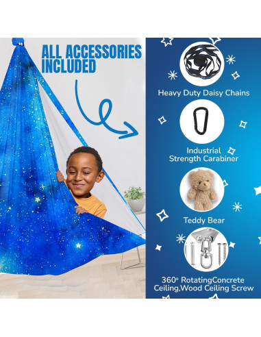 Columpio Sensorial Clipoki 2024 - Interior y Exterior, 150x150 cm, Soporta 136 kg