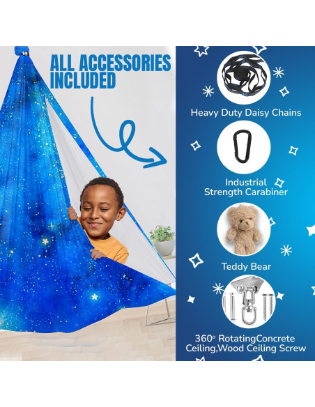 Columpio Sensorial Clipoki 2024 - Interior y Exterior, 150x150 cm, Soporta 136 kg