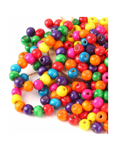 Bolas de Madera Multicolor ToBeIT 10mm 600 Pcs para Manualidades