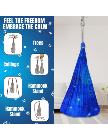 Columpio Sensorial Clipoki 2024 - Interior y Exterior, 150x150 cm, Soporta 136 kg