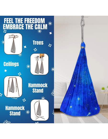 Columpio Sensorial Clipoki 2024 - Interior y Exterior, 150x150 cm, Soporta 136 kg