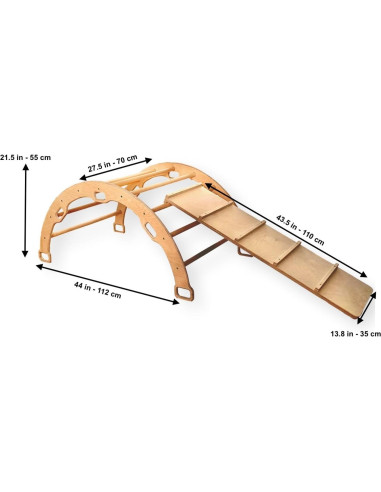 Arco de Escalada Montessori Kidodido con Rampa y Cojín Estrella