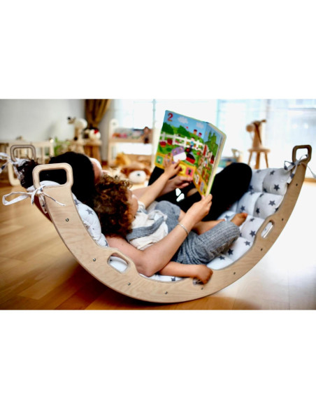 Arco de Escalada Montessori Kidodido con Rampa y Cojín Estrella