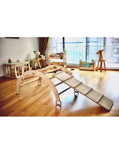 Arco de Escalada Montessori Kidodido con Rampa y Cojín Estrella