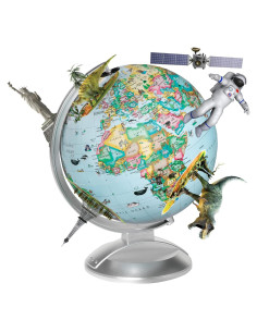 Globo Terráqueo Iluminado Replogle 10" Océano Azul Educativo