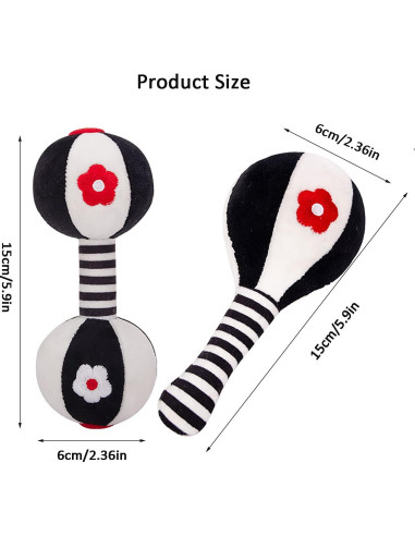 Sonajeros Suaves para Bebés 0-6 Meses SHXERO - 2 Pcs