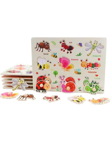 Conjunto de 6 Rompecabezas de Madera Scienraise para Niños Conjunto de 6 Rompecabezas de Madera Scienraise para Niños