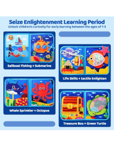 Libro Ocupado Montessori Nangong 19.8x19.8 cm para Niños 1-3 Años 2