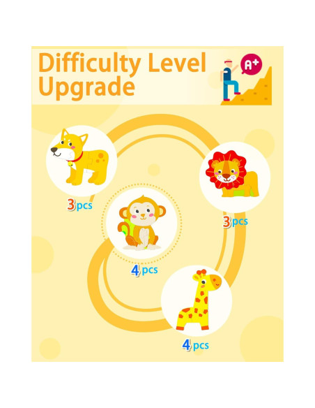 Rompecabezas de Madera Montessori Tonberless 4 Piezas 14.7 cm