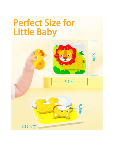 Rompecabezas de Madera Montessori Tonberless 4 Piezas 14.7 cm