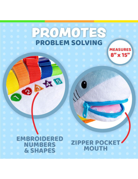 Peluche tiburón educativo Buckle Toy 38x12.7x17.8 cm