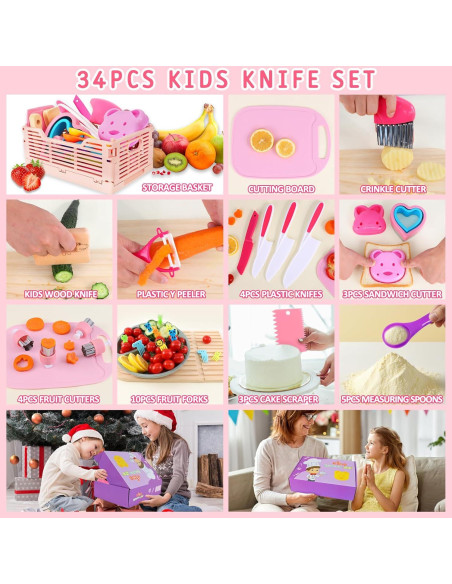 Juego de cocina Montessori para niños 34 piezas PARTY TONIGHT Juego de cocina Montessori para niños 34 piezas PARTY TONIGHT