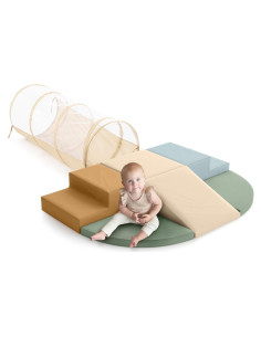 Juego de Escalada ZICOTO para Niños 1-3 Años - Incluye Túnel y Bloques de Espuma