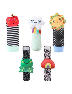 Conjunto de Sonajeros de Calcetines The Peanutshell - 5 Piezas para Bebés