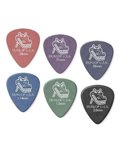 Paquete de 12 Púas Dunlop Gator Grip Multicolor Variadas