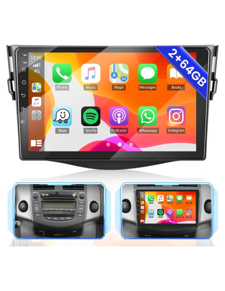 Estéreo de Coche Android Hikity 9" 64GB para Toyota RAV4 2007-2011
