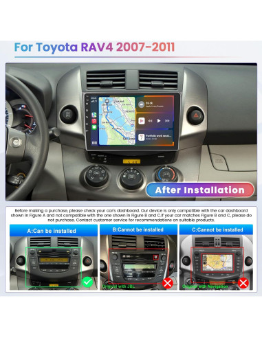 Estéreo de Coche Android Hikity 9" 64GB para Toyota RAV4 2007-2011