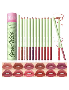 Juego de 12 Lápices de Labios Pudaier - Alta Pigmentación y Suaves