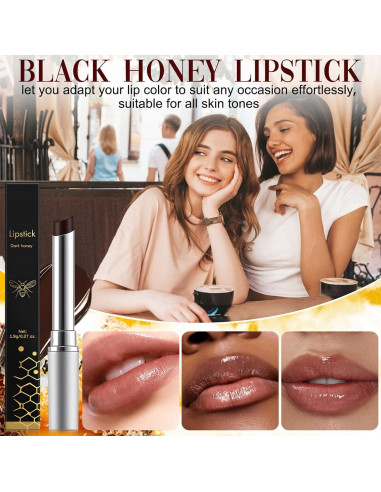 Bálsamo Labial Brillante Mukuns - Miel Negra, Hidratante 2 Unidades