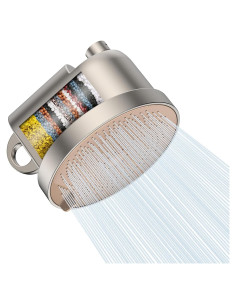 Cabezal de Ducha Filtrado MakeFit - Alta Presión 5 Modos - Níquel Cepillado