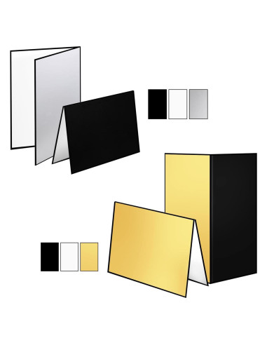 2 Cartones Reflectores de Fotografía A3 WEIZGO 42x30cm 3-en-1