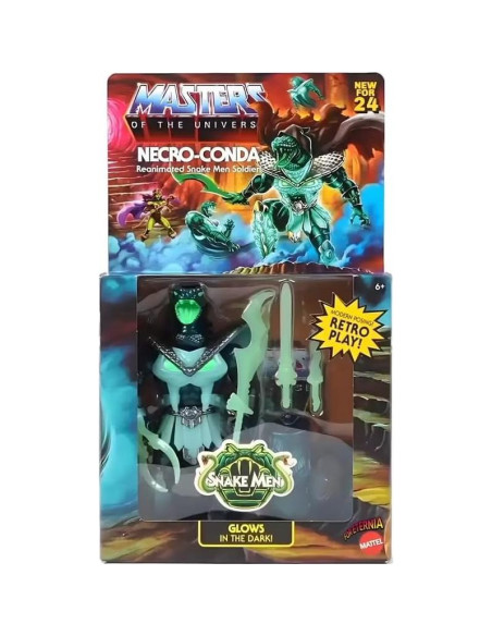 Figura de Acción MOTU Necro-Conda Mattel 13.97 cm Brilla en la Oscuridad Figura de Acción MOTU Necro-Conda Mattel 13.97 cm Brilla en la Oscuridad